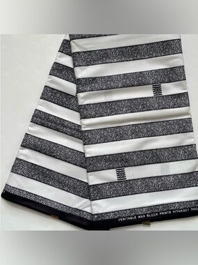 Classic Black and White Striped Cotton Print Fabric